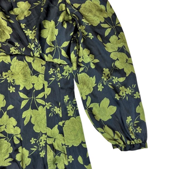 MANGO Long Sleeve Satin Midi Dress (Size 6) - Picture 3 of 9